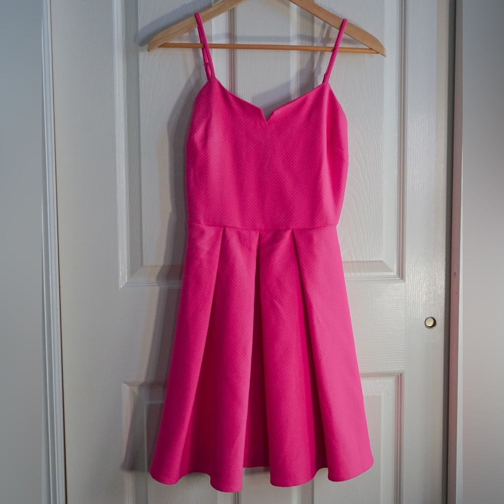 Every Hot Pink Spaghetti Strap Skater Dress Size XS